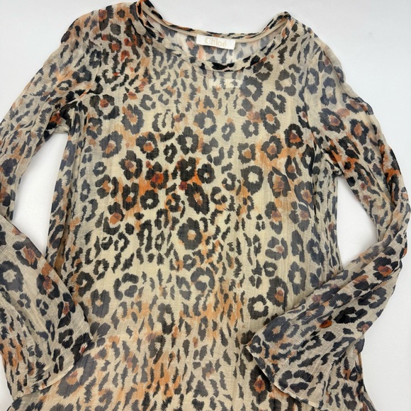 Chloe Leopard Gauze Dress Silk Tassels Animal Print - Picture 6 of 11